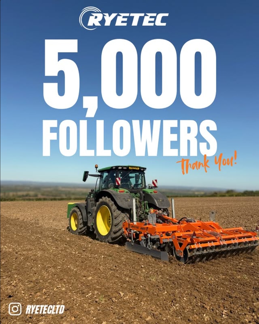 Ryetec Reaches 5,000 Instagram Followers – Thank You!